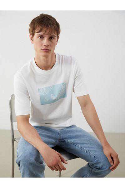 LC Waikiki Crew Neck Printed Combed Cotton Men's T-Shirt