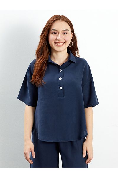 LC Waikiki Petite Hemdkragen Damenbluse