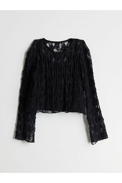 LC Waikiki Tricou pentru fetiță cu decolteu și dantelă