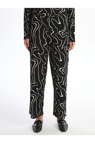 LC Waikiki Patterned Women's Trousers with Elastic Waist