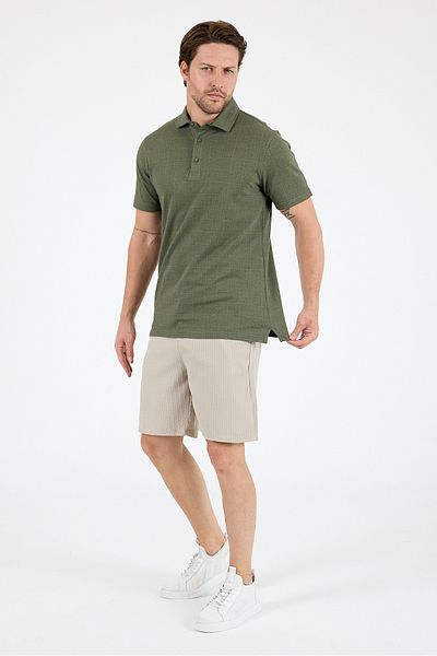 Rodi Men's Polo Neck Patterned T-Shirt – 95% Cotton 5% Elastane – Stylish, Flexible and Comfortable Short Sleeve T-Shirt 0034