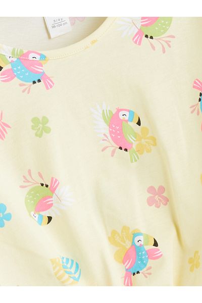 LC Waikiki Crew Neck Printed Girl's T-Shirt
