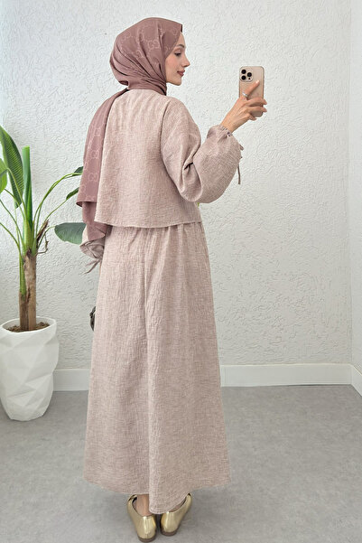 DPARİS Διπλό Σετ με λεπτομέρεια Nervür και ελαστική μέση