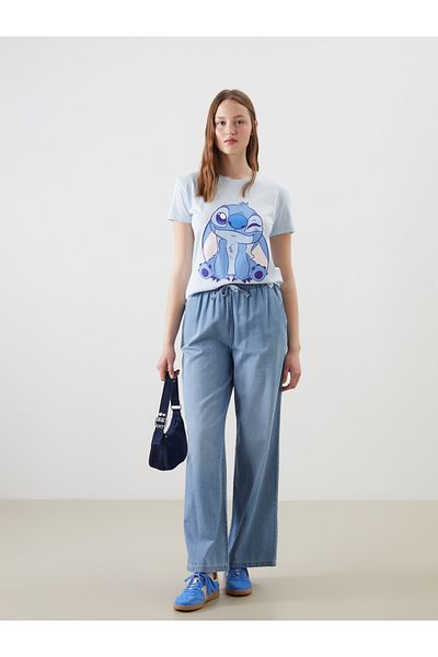 LC Waikiki Tricou de damă cu imprimeu cu cusături Crew Neck