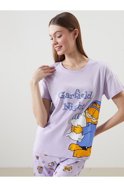 LC Waikiki Crew Neck Garfield Printed Women's Pajama Set