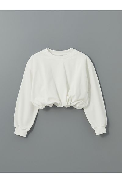 LC Waikiki Hanorac crop pentru fete cu gât crew