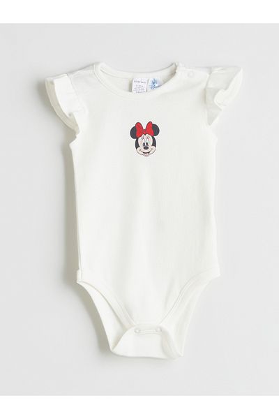 LC Waikiki Minnie Mouse Printed Baby Girl Snapback Bodysuit and Leggings 2-Piece