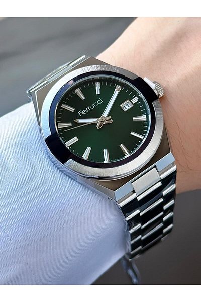 Ferrucci Men's Metal Cord Calendar Wrist Watch
