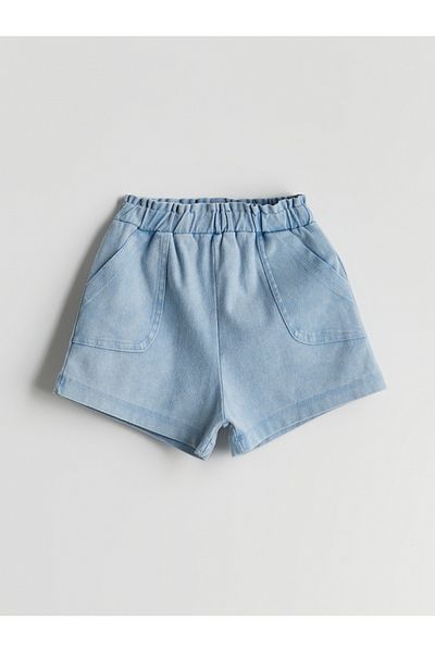 LC Waikiki Girl's Shorts with Elastic Waist and Pockets