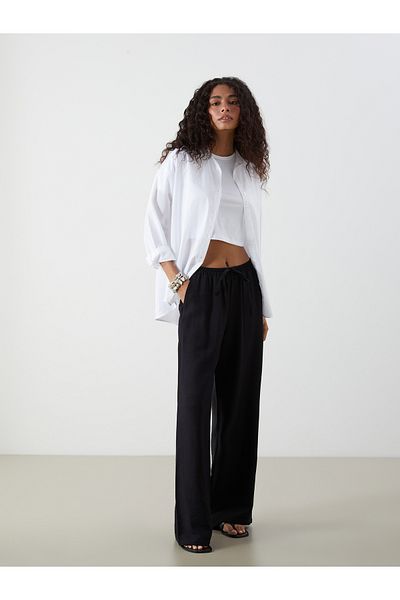 LC Waikiki Wide Leg Women's Trousers with Elastic Waist