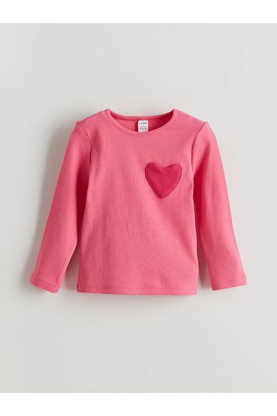 LC Waikiki Heart Embroidered Girl's T-Shirt 2 Pack
