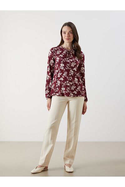 LC Waikiki Tie Collar Floral Blouse