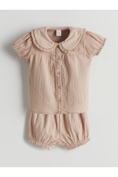 LC Waikiki Muslin Baby Girl Shirt and Shorts 2 Pack