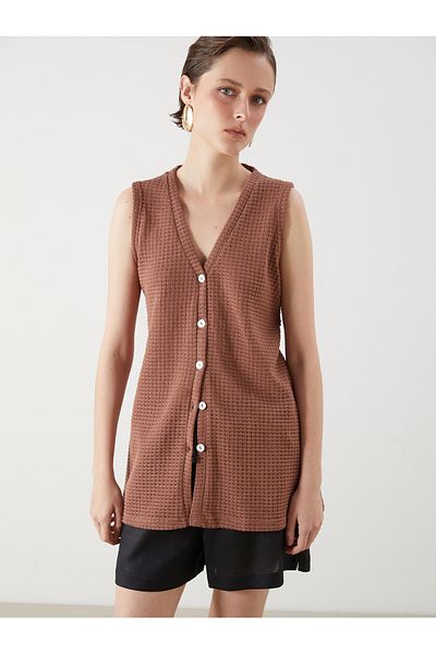 LC Waikiki V-Neck Self-Patterned Women's Vest