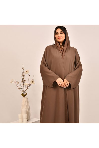 Beyond Brown wrap abaya with summer fabric