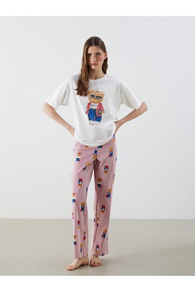 LC Waikiki Bear Teddy Printed Women's Pajama Set