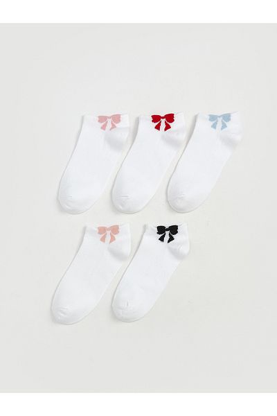 LC Waikiki Mädchen-Booties-Socken mit Schleifenmuster, 5er-Pack
