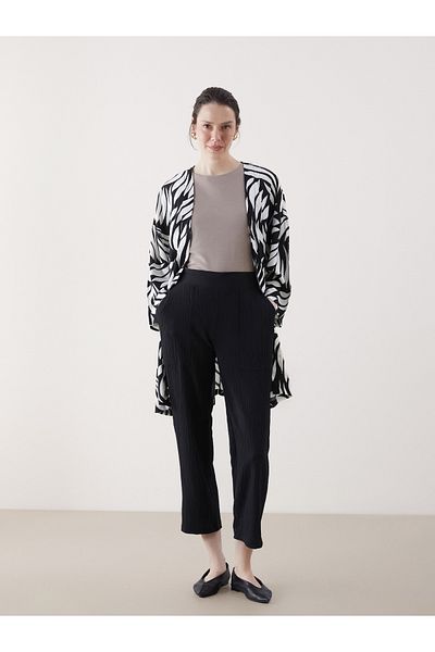 LC Waikiki Pantaloni de damă texturați cu talie elastică