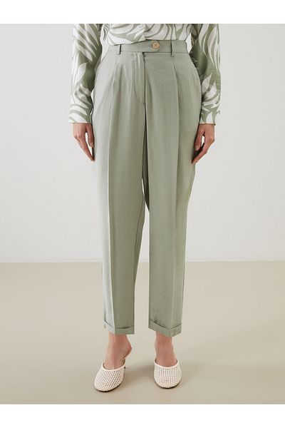 LC Waikiki Women's Pleated Trousers with Elastic Waist