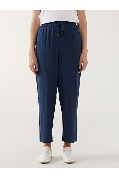 LC Waikiki Pantaloni de damă texturați cu talie elastică