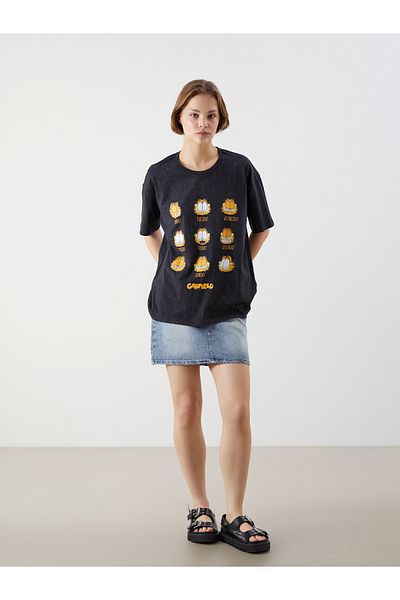 LC Waikiki Crew Neck Garfield Printed Women's T-Shirt