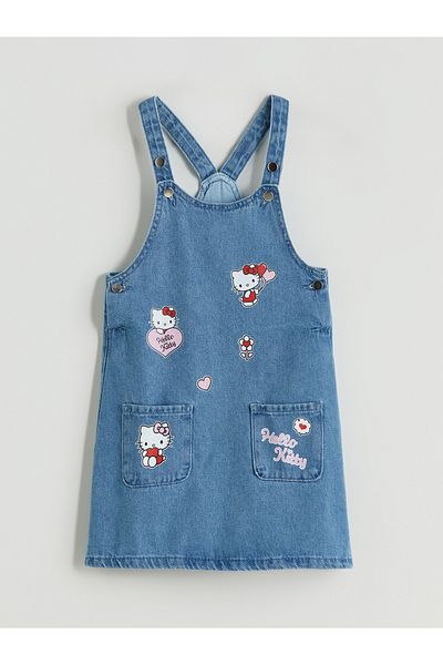 LC Waikiki Rochie de jeans pentru fetiță cu imprimeu Hello Kitty