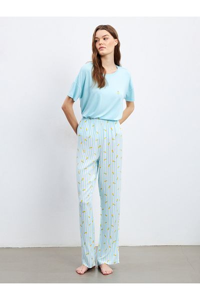 LC Waikiki Set de pijamale pentru damă cu imprimeu cu gât rotund