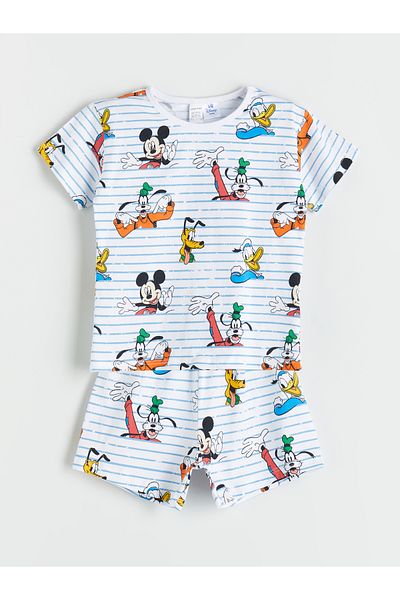 LC Waikiki Minnie Mouse Printed Baby Boy T-Shirt and Shorts 2-Piece