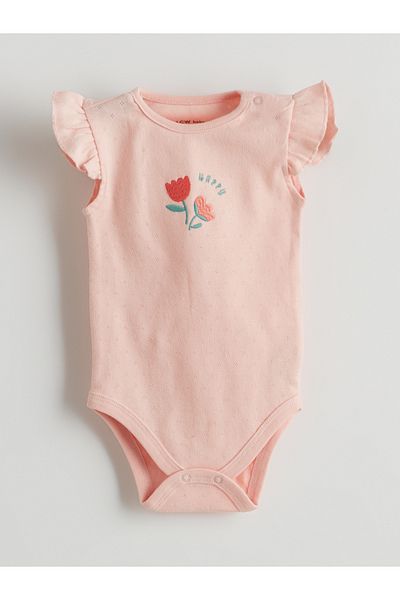 LC Waikiki Organic Fabric Baby Girl Snapback Bodysuit and Shorts 2-Piece