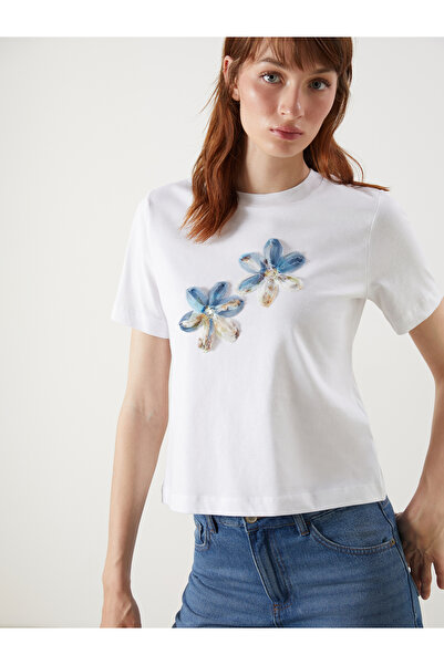 LC Waikiki Tricou de damă brodat cu guler rotund