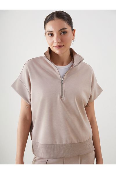 LC Waikiki Γυναικείο μπλουζάκι με όρθιο γιακά Oversize
