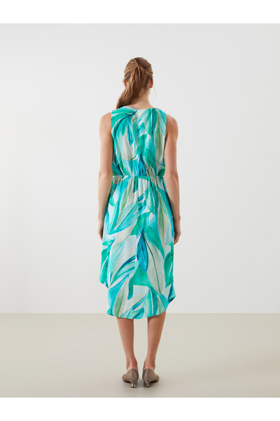 LC Waikiki Bisiklet Yaka Desenli Kadın Elbise