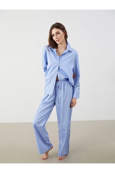 LC Waikiki Set pijamale dama cu guler camasa cu dungi