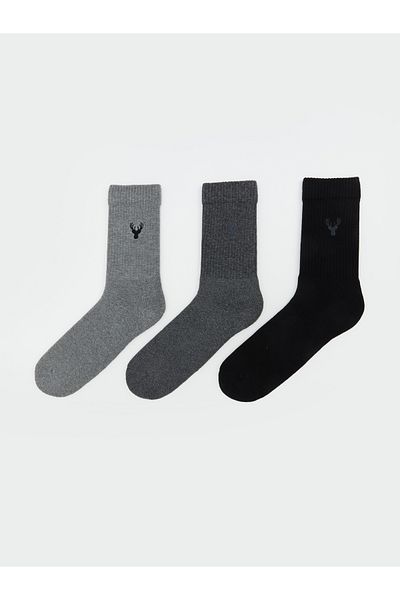 LC Waikiki Бродирани мъжки чорапи от 3 бр
