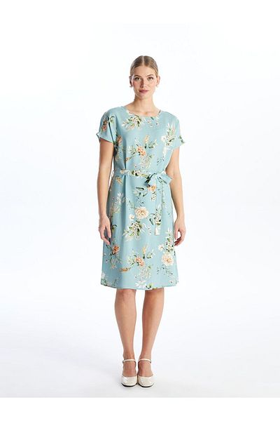 LC Waikiki LCW Grace Crew Neck Print Women's Short Sleeve Dress