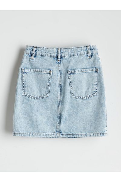 LC Waikiki Fusta de jeans pentru fete cu talie elastică reglabilă