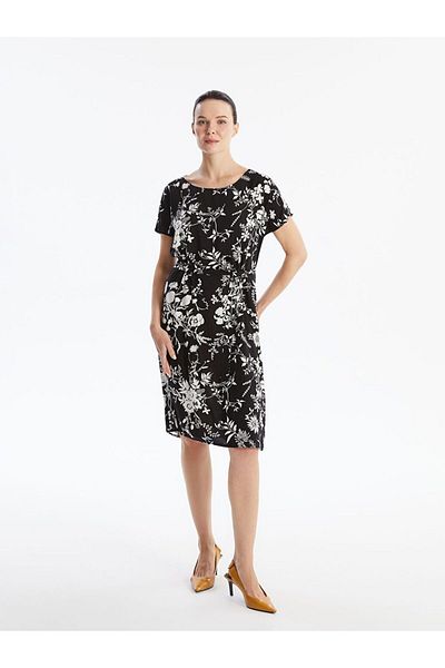 LC Waikiki LCW Grace Crew Neck Print Women's Short Sleeve Dress