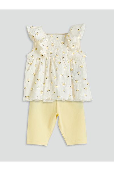 LC Waikiki Floral Baby Girl Blouse and Leggings 2-Piece