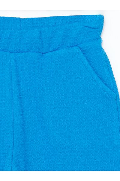LC Waikiki Elastic Waist Textured Girl's Shorts