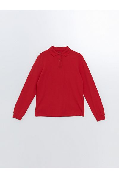 LC Waikiki Polo Collar Long Sleeve Girl's T-Shirt