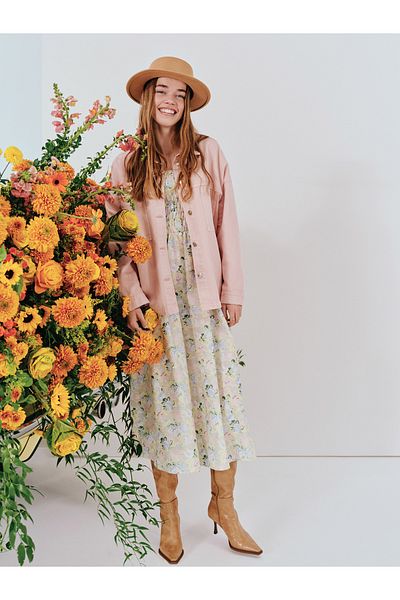LC Waikiki Square Neck Floral Women's Dress