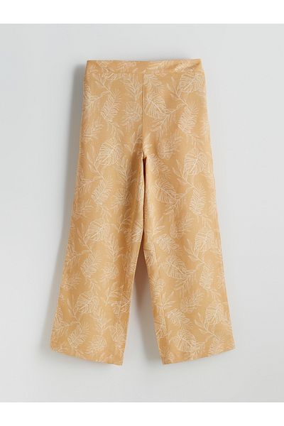LC Waikiki Elastic Waist Linen Blended Girls' Trousers