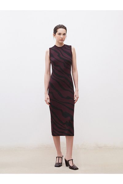 LC Waikiki Rochie de tricotaj pentru damă cu model guler vertical