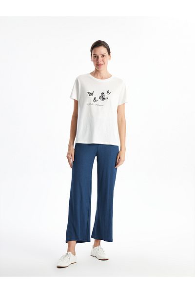 LC Waikiki Pantaloni drepti pentru femei cu talie elastică