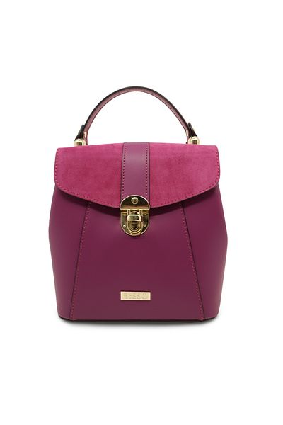 BESSO Stile in Citta Fuchsia genuine leather backpack