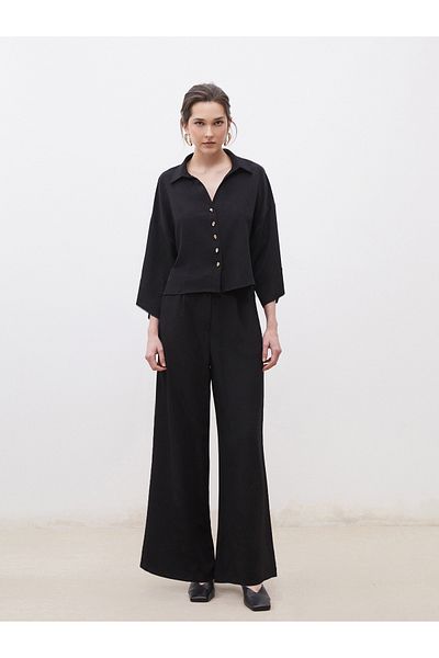 LC Waikiki Pantaloni de damă din crepon cu croială largi