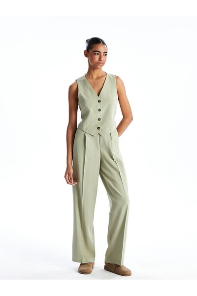 LC Waikiki Loose Fit Linen Blended Women's Trousers