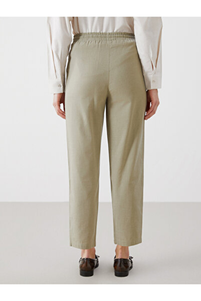 LC Waikiki Women's Linen Blended Pants with Elastic Waist