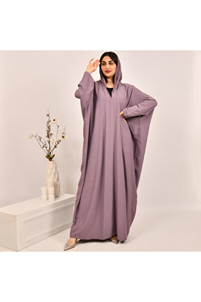Beyond Purple half-bisht abaya with summer fabric
