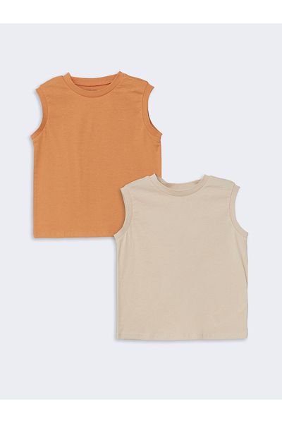 LC Waikiki Crew Neck Basic Baby Boy Undershirt, Pack of 2